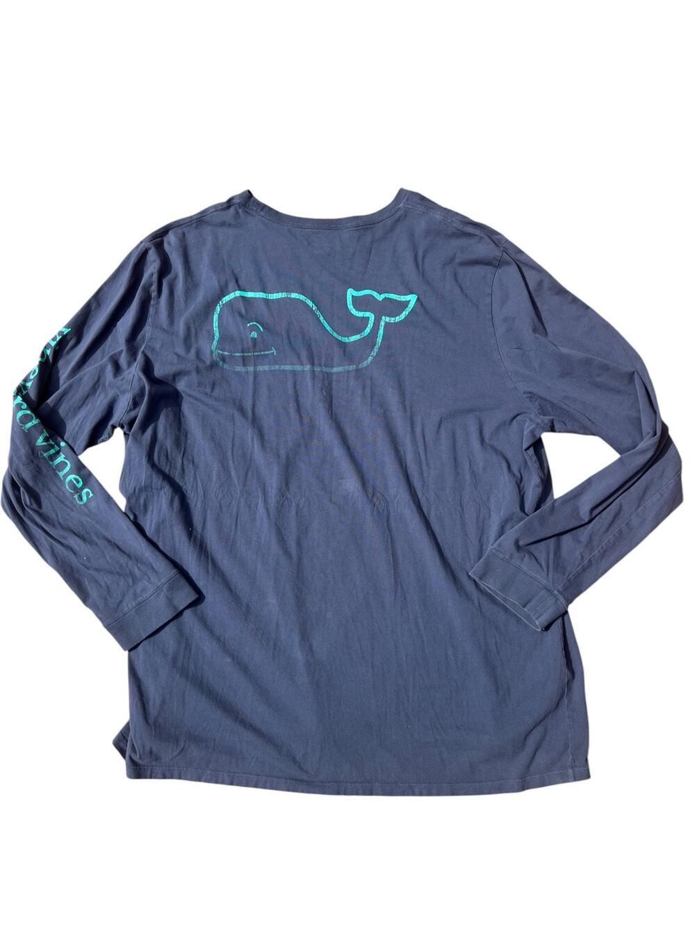 VINEYARD VINES Men's 100% Cotton Blue Graphic Long-Sleeve T-shirt Size 4x